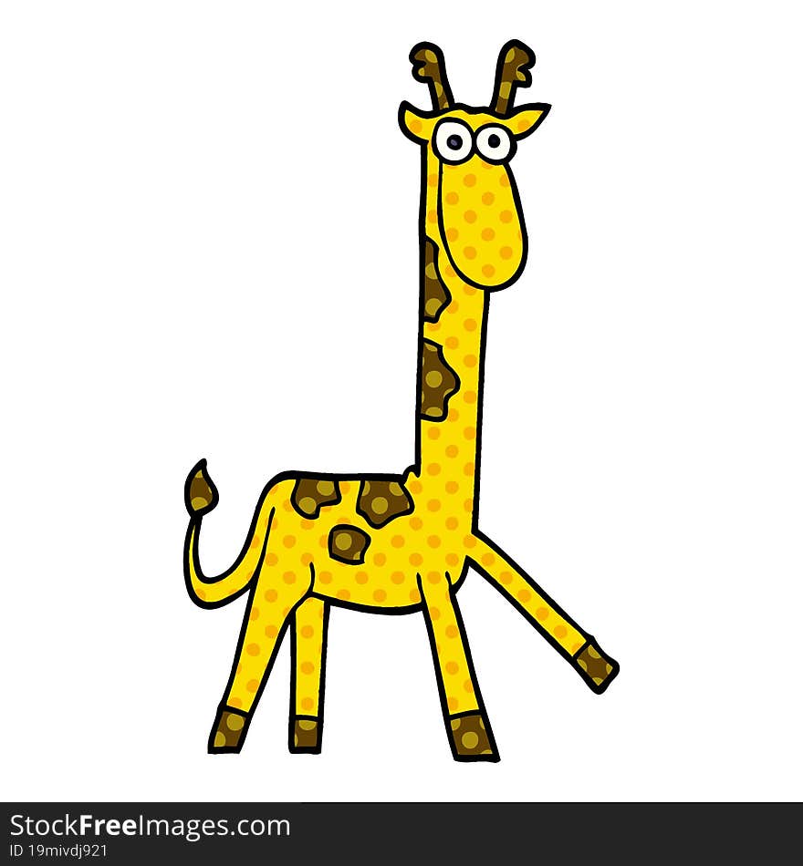 Cartoon Doodle Funny Giraffe