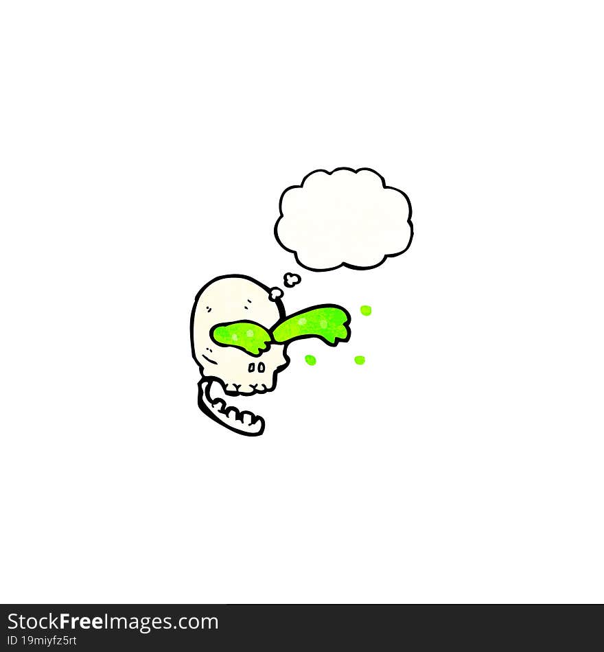 gross slime squirting skull cartoon