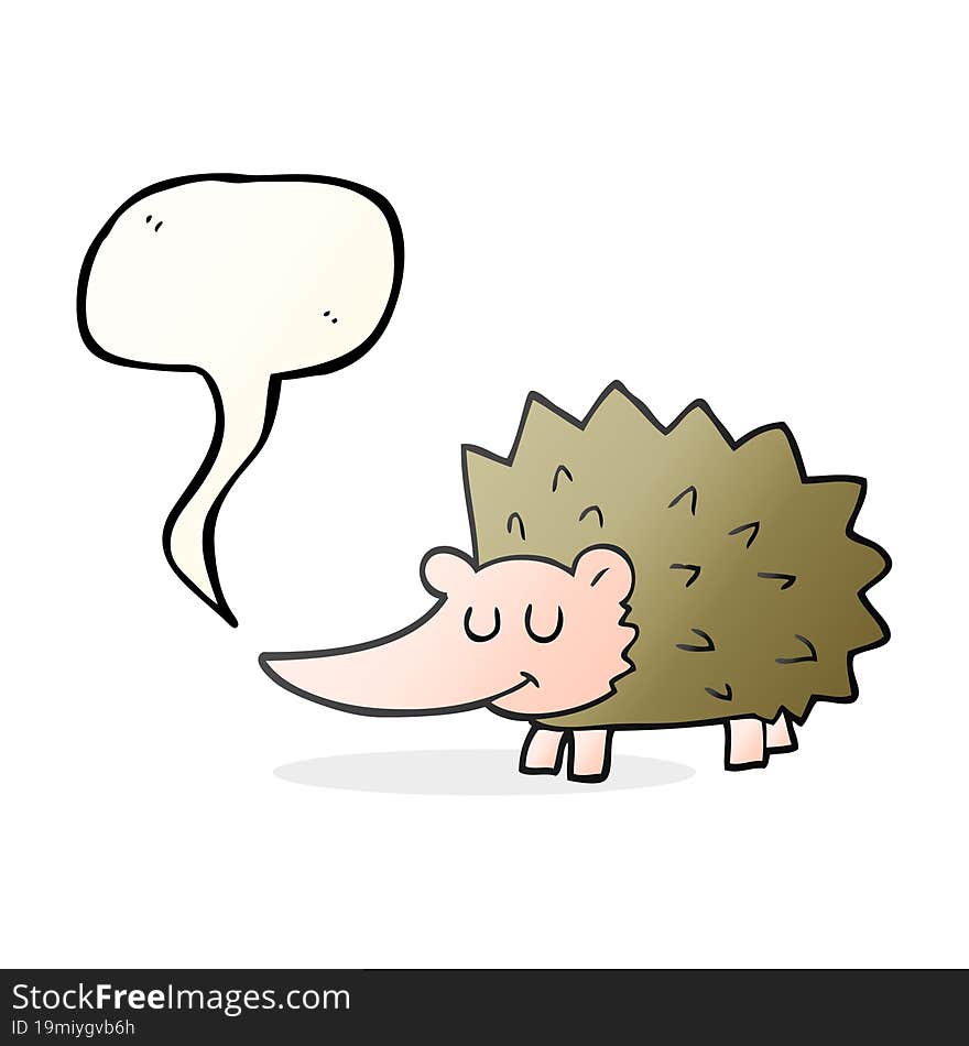 Speech Bubble Cartoon Hedgehog