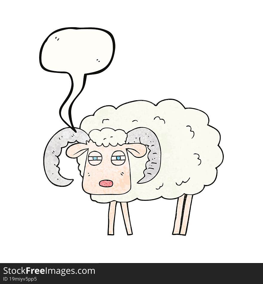 speech bubble textured cartoon ram