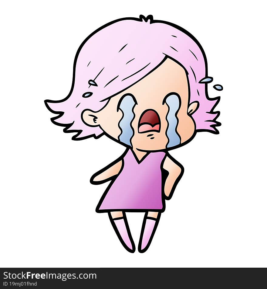 cartoon woman crying. cartoon woman crying