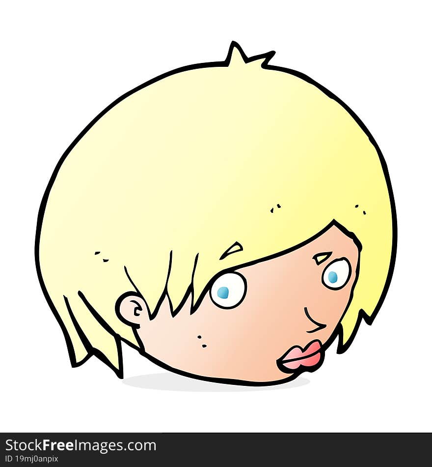 cartoon female face with raised eyebrow