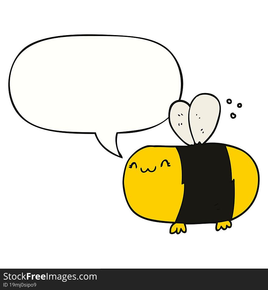 cute cartoon bee with speech bubble. cute cartoon bee with speech bubble