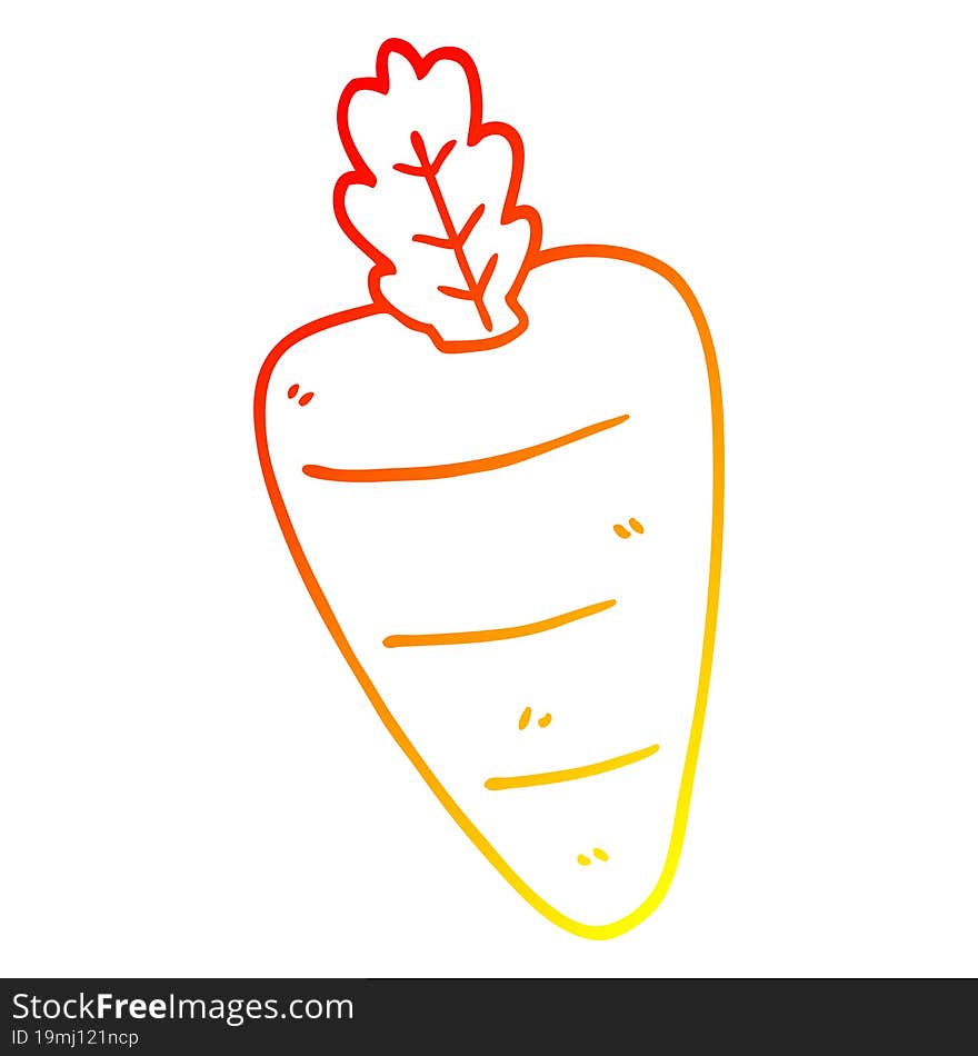 Warm Gradient Line Drawing Cartoon Carrot