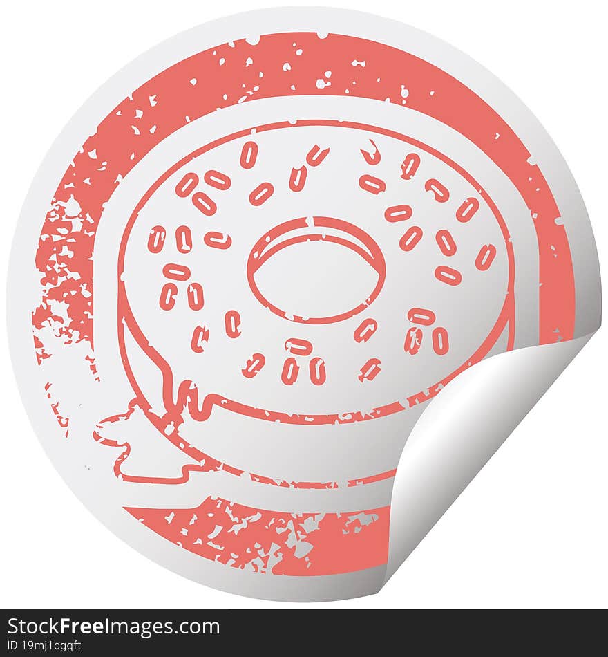 Tasty Donut Distressed Sticker