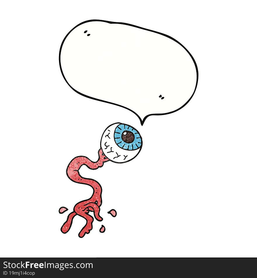 speech bubble textured cartoon gross eyeball