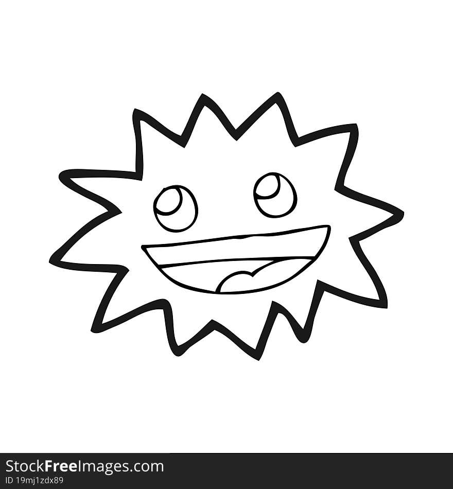 Black And White Cartoon Star With Face