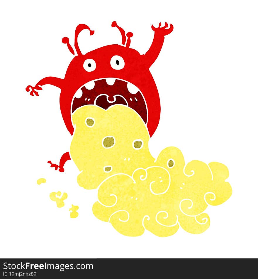 cartoon gross monster being sick