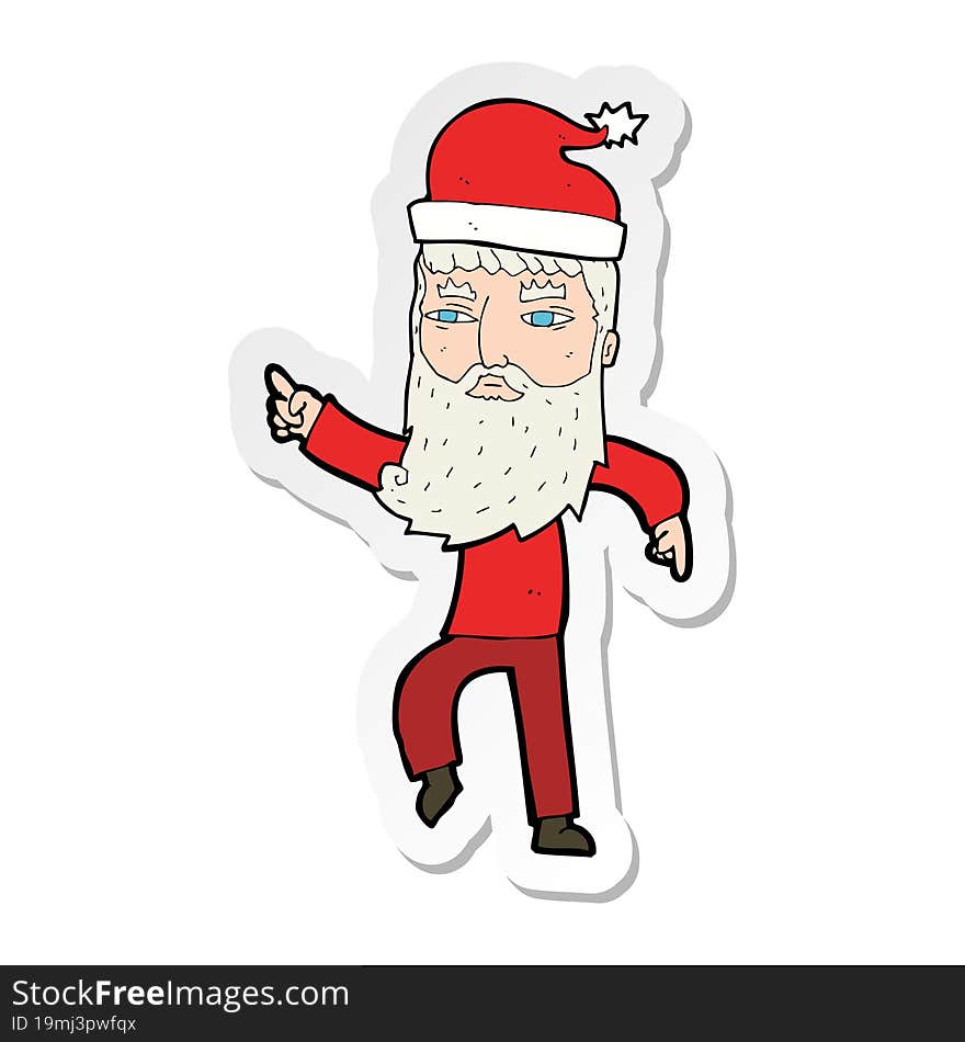 sticker of a cartoon santa claus