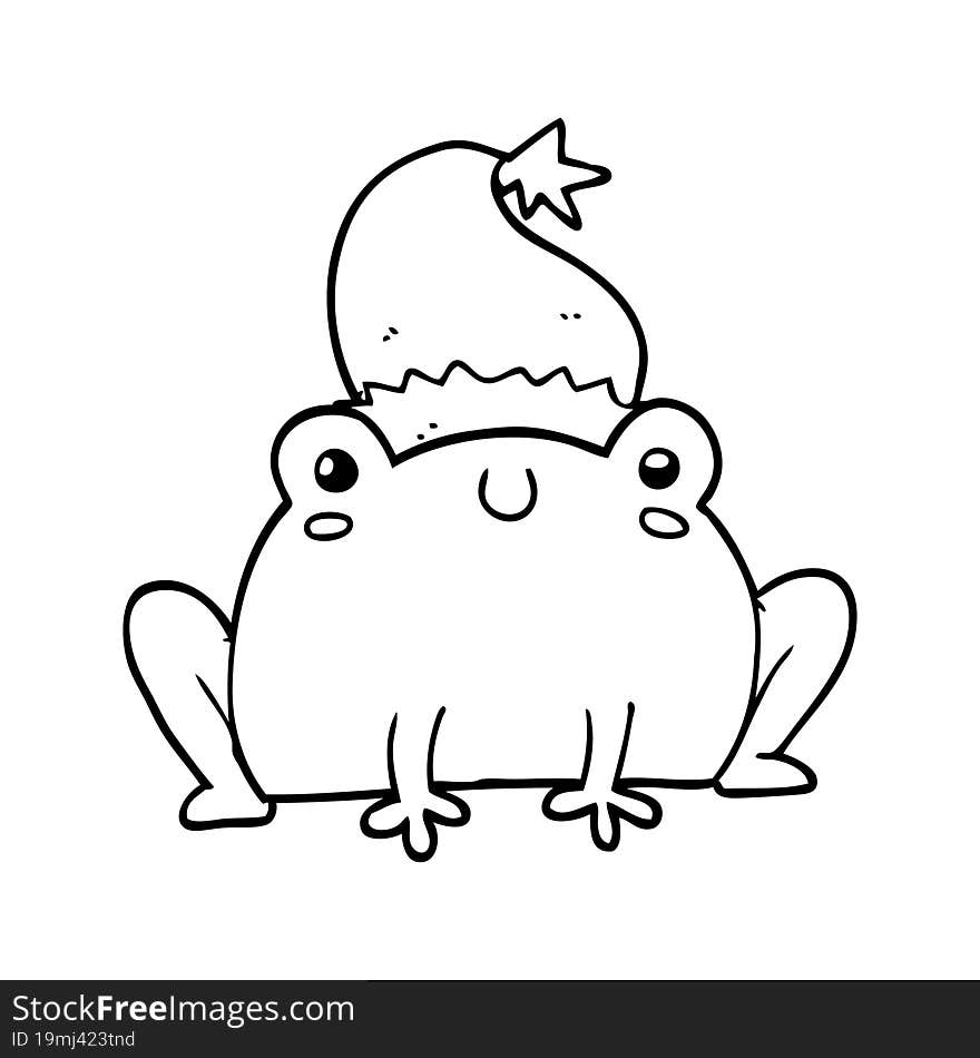 cute cartoon christmas frog