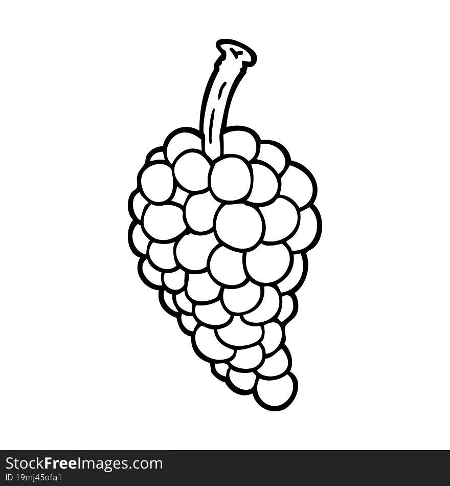 line drawing cartoon bunch of grapes