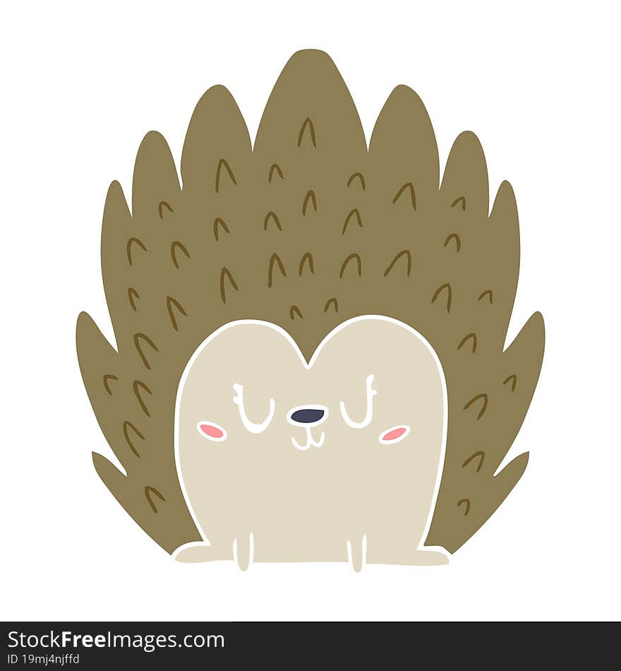 cute flat color style cartoon hedgehog