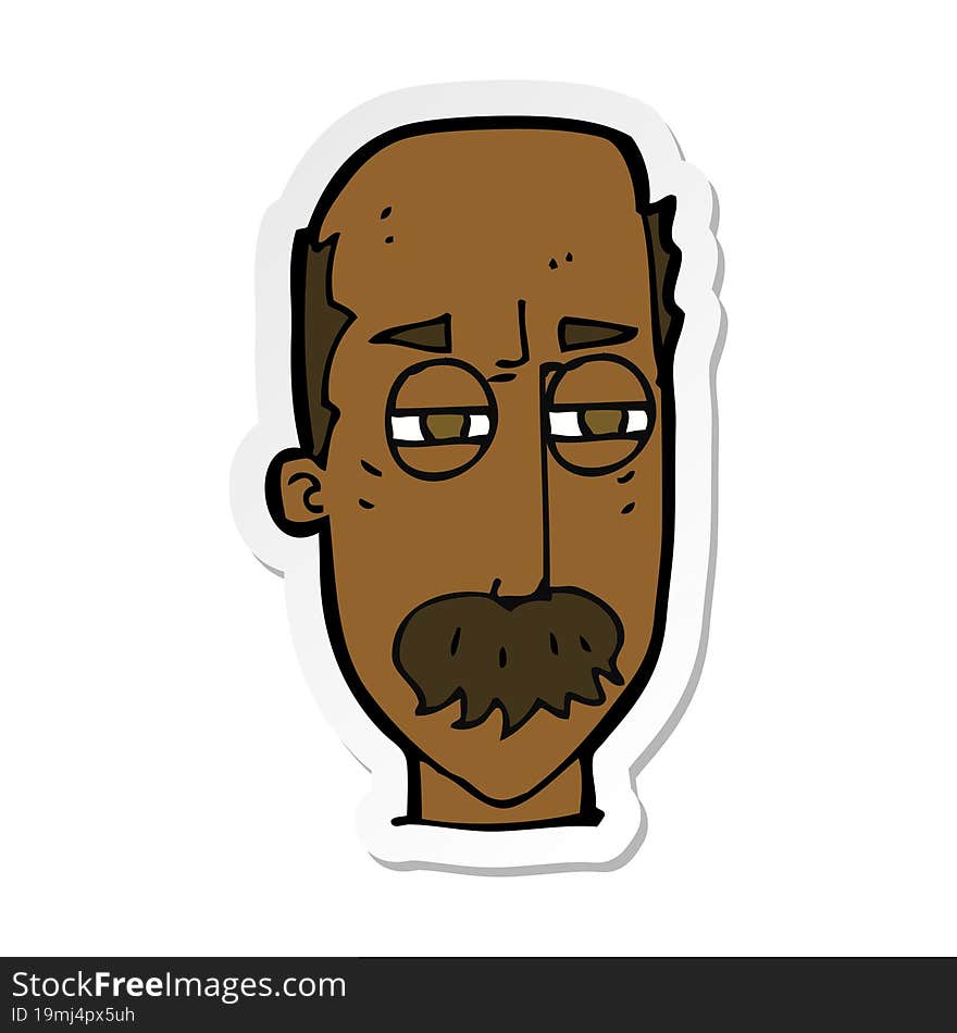 sticker of a cartoon annoyed old man