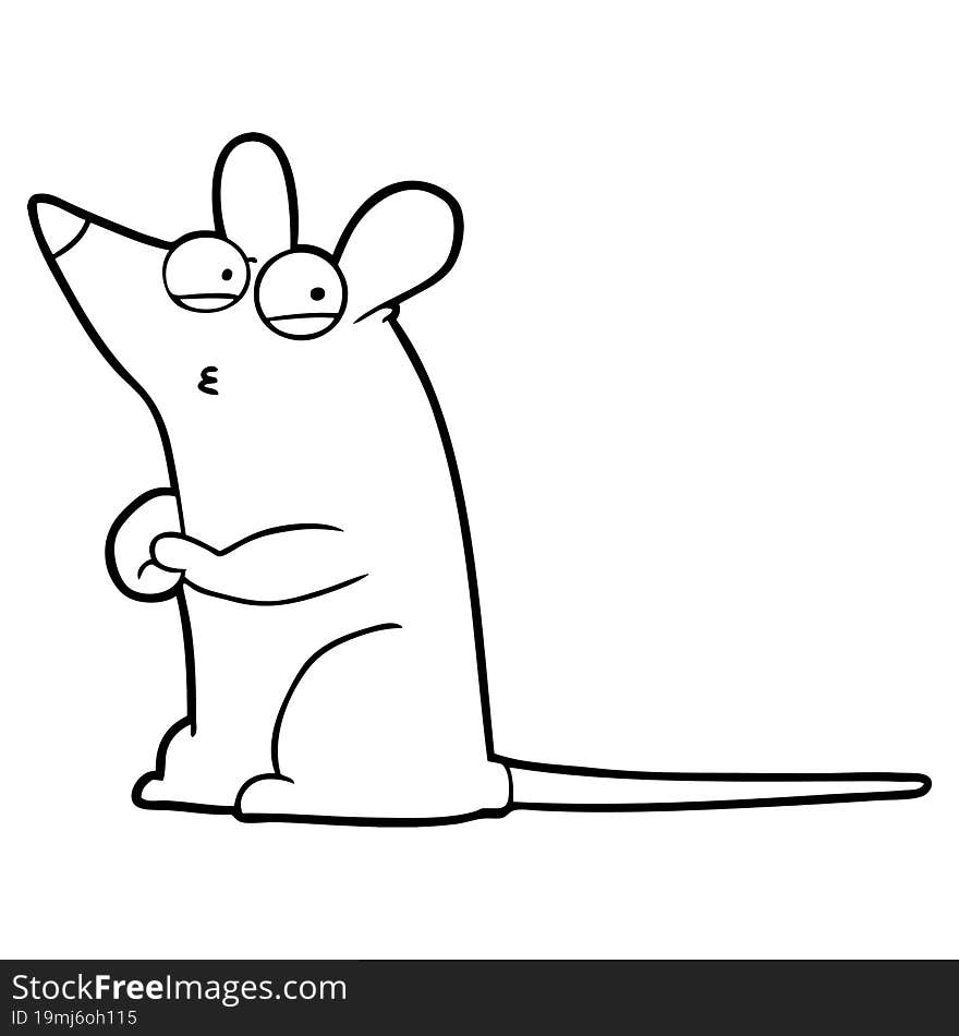 cartoon suspicious mouse. cartoon suspicious mouse