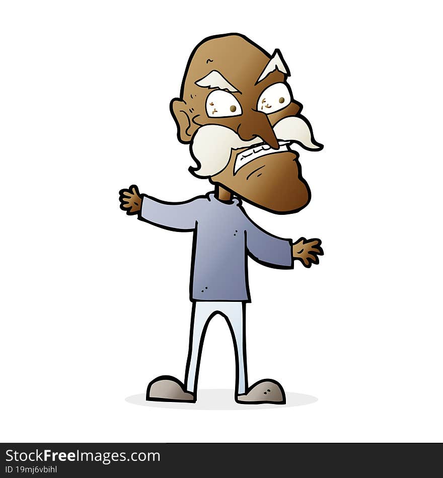 cartoon angry old man