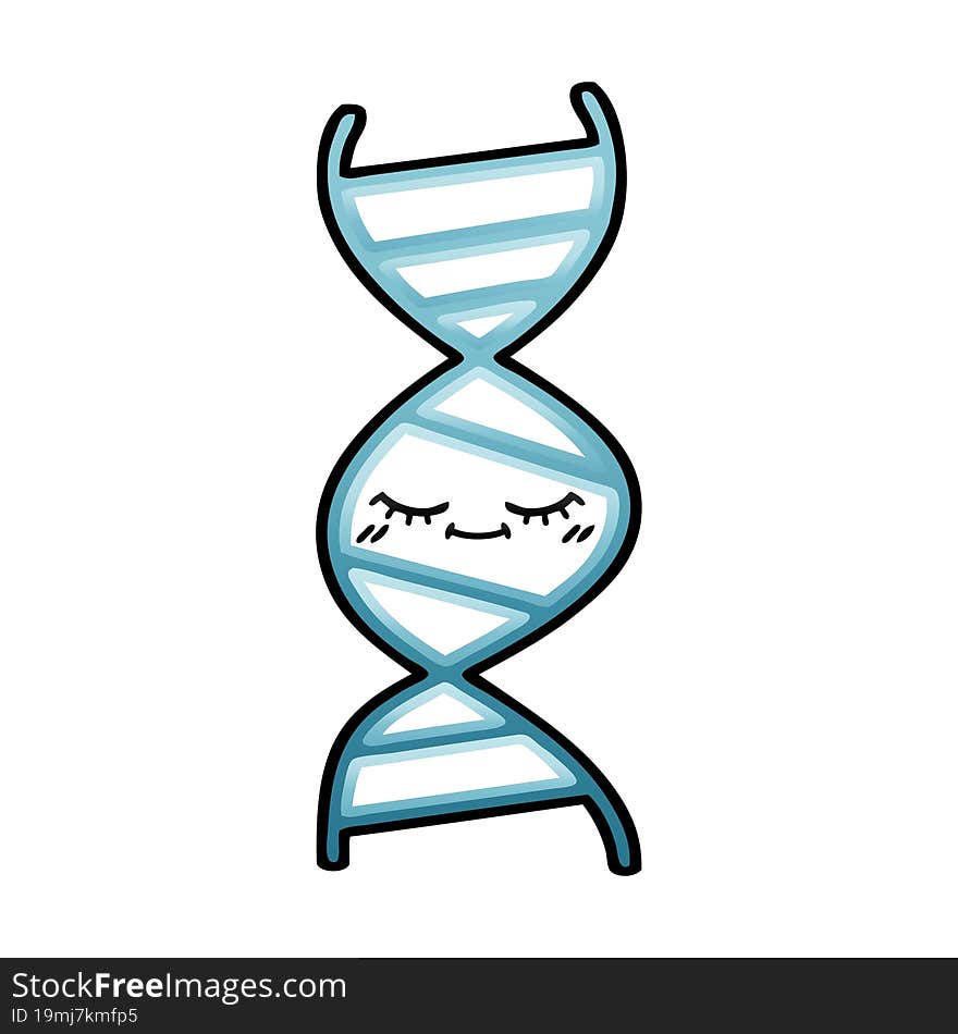 gradient shaded cartoon of a DNA strand