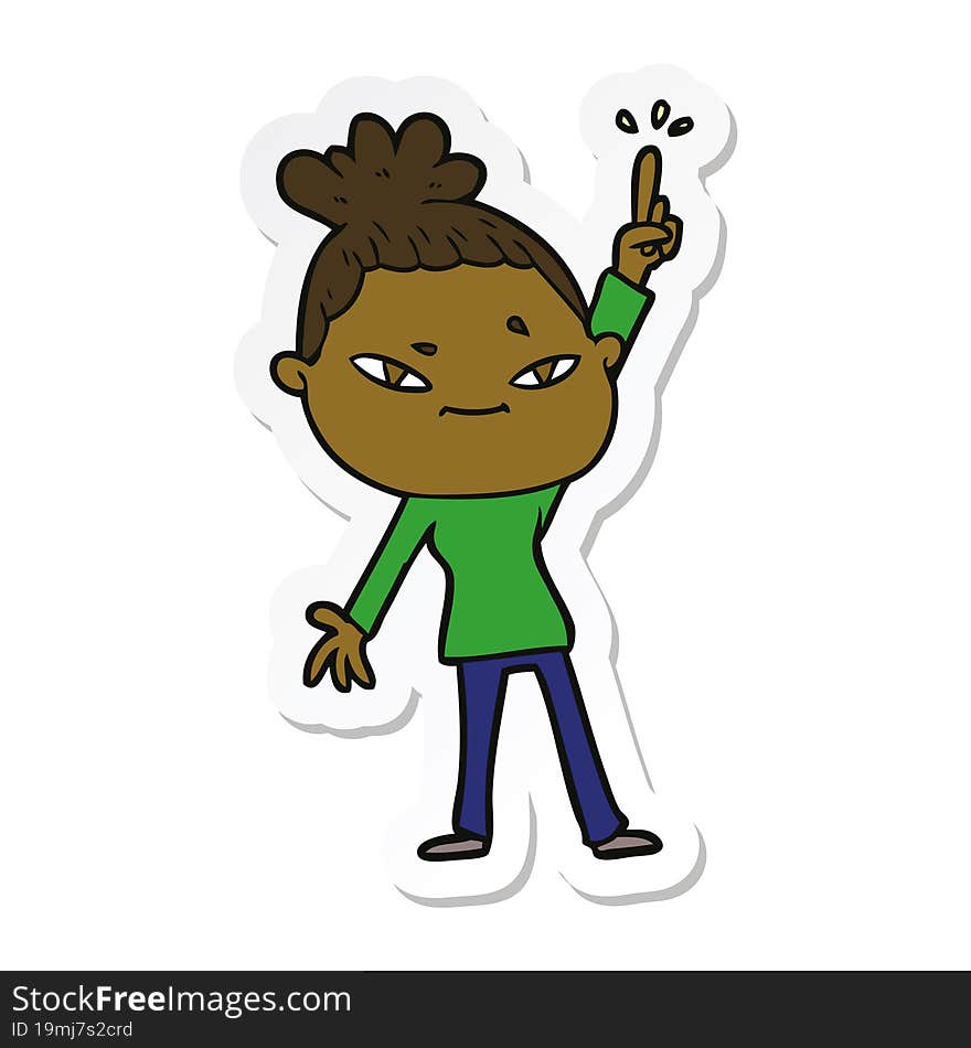 sticker of a cartoon woman