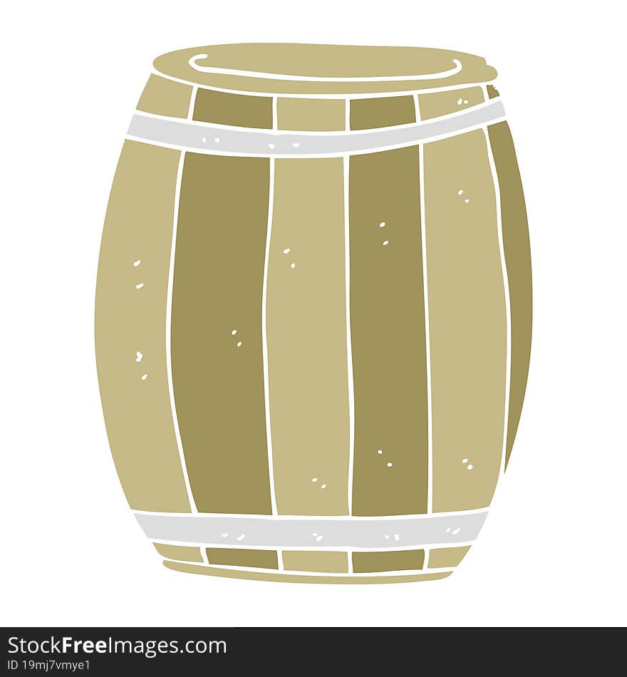 flat color illustration of a cartoon barrel