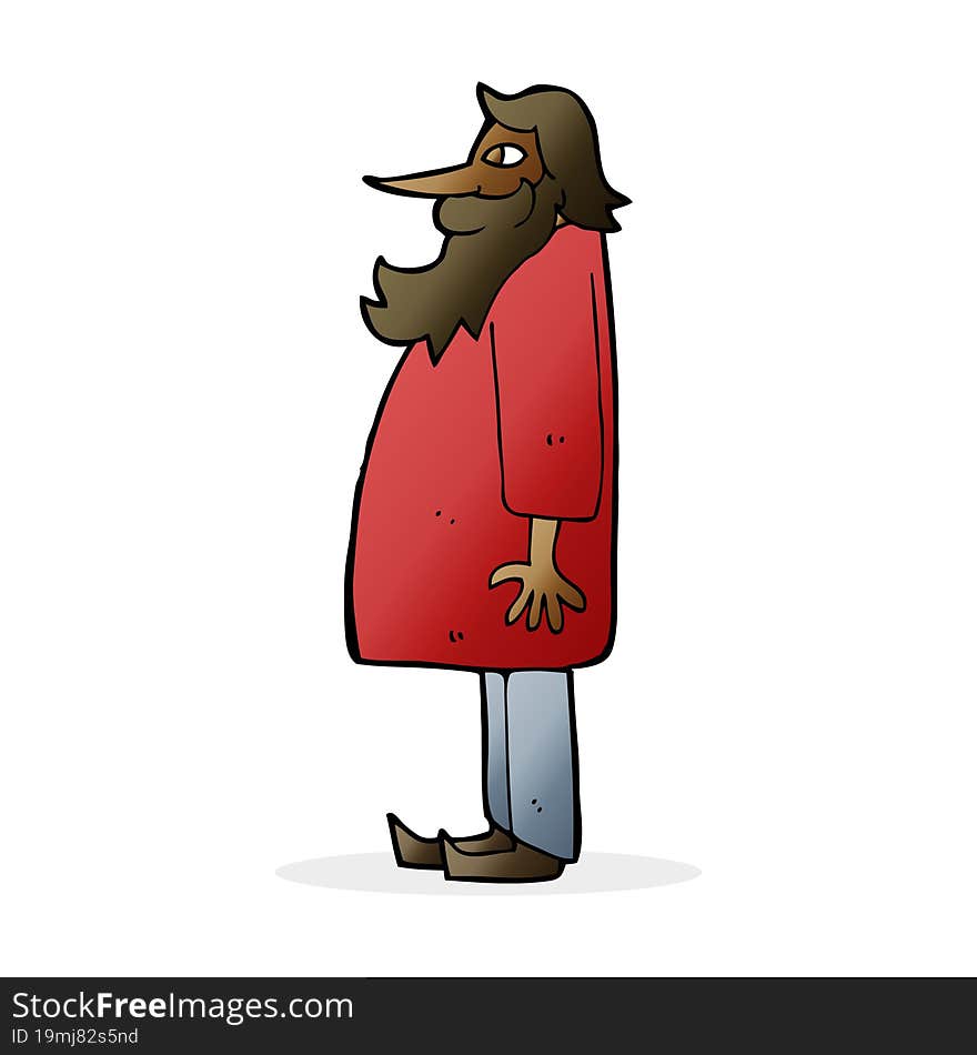 cartoon bearded old man