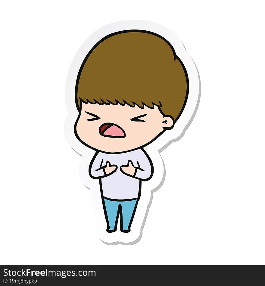 sticker of a cartoon stressed man