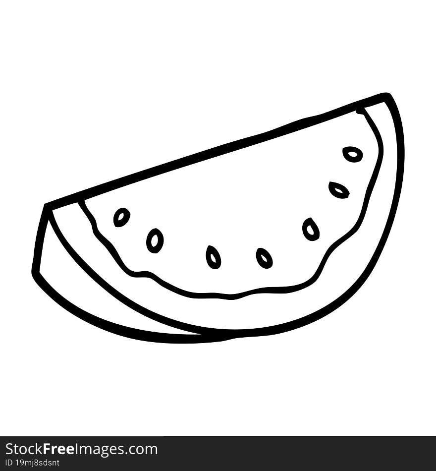 line drawing cartoon watermelon