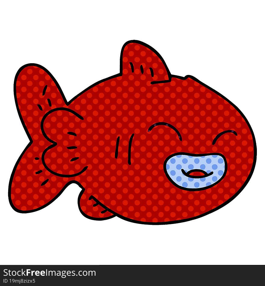 quirky comic book style cartoon fish