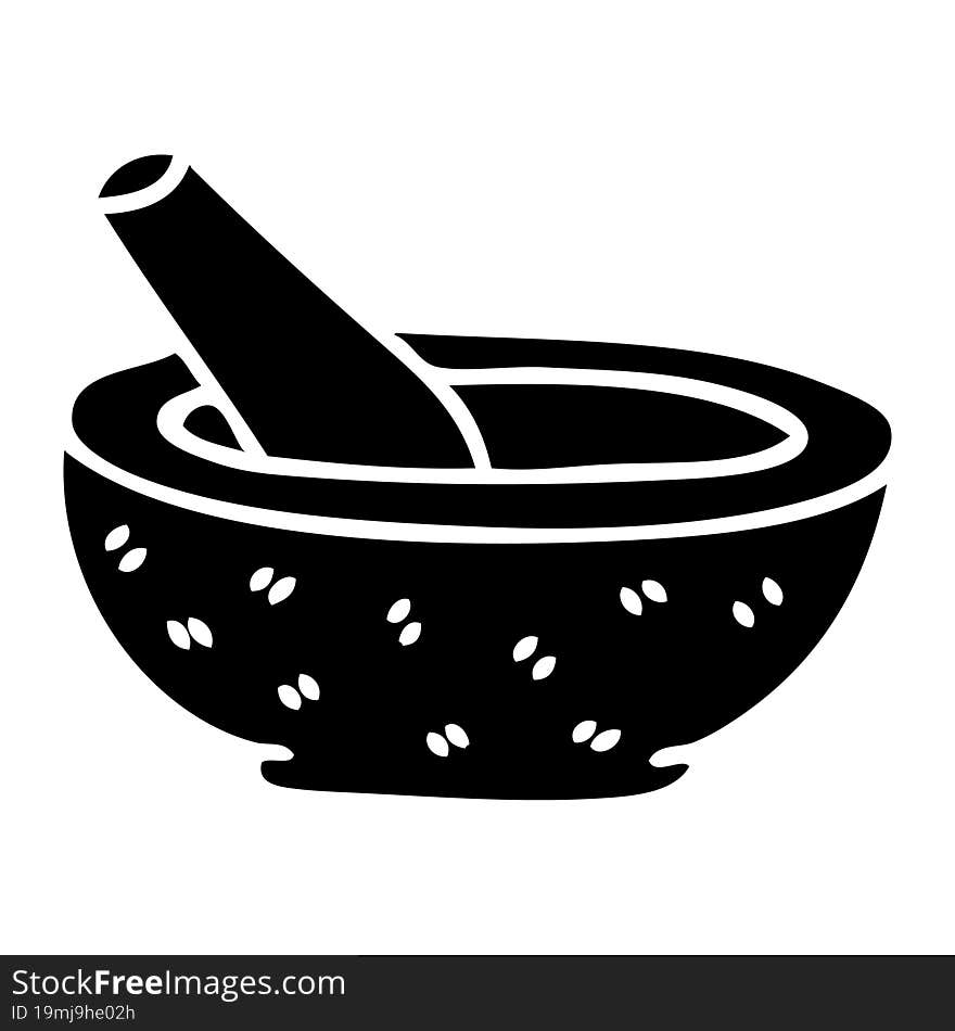 quirky flat symbol pestle and mortar