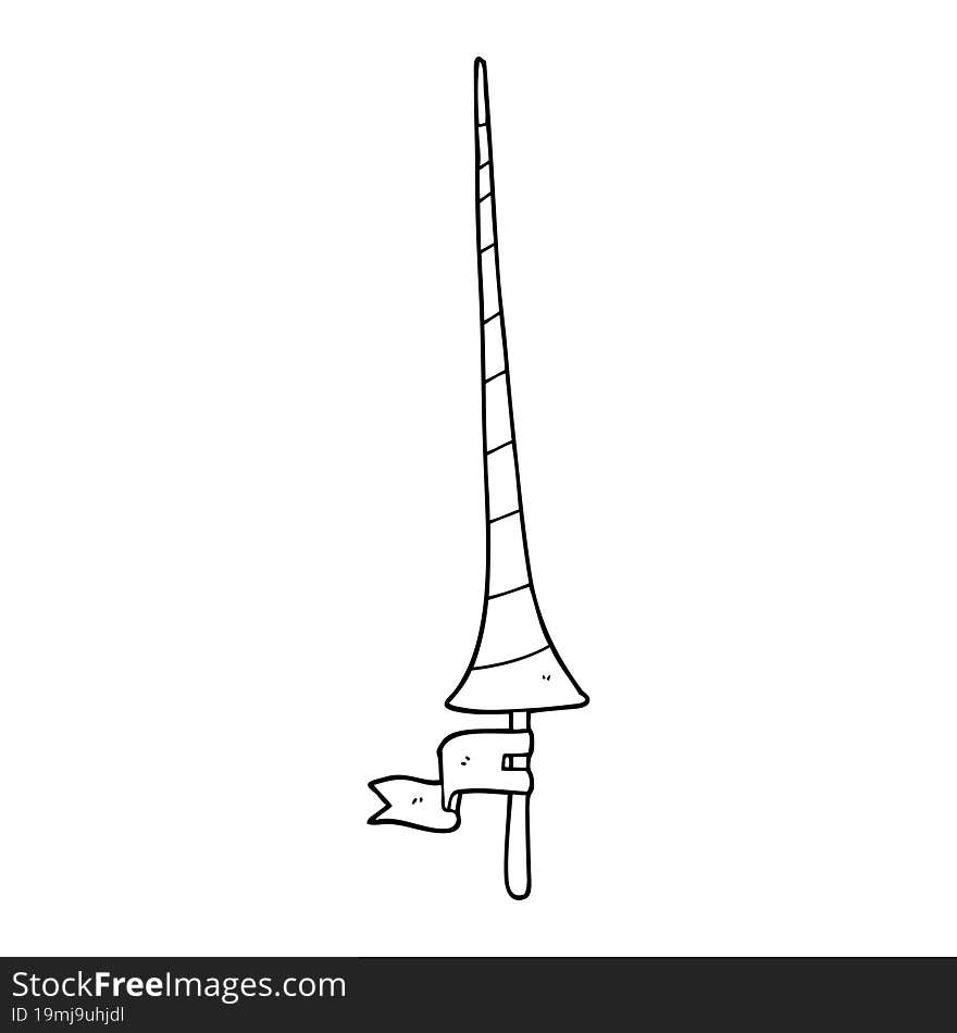 line drawing cartoon medieval lance