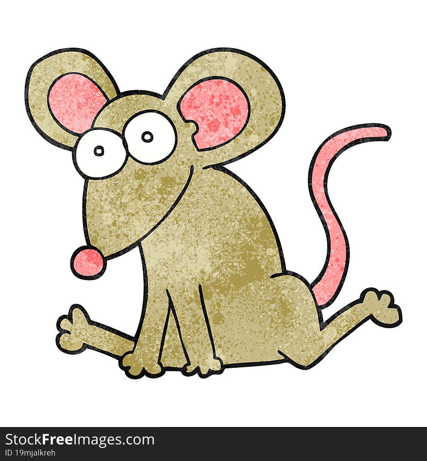 freehand textured cartoon mouse