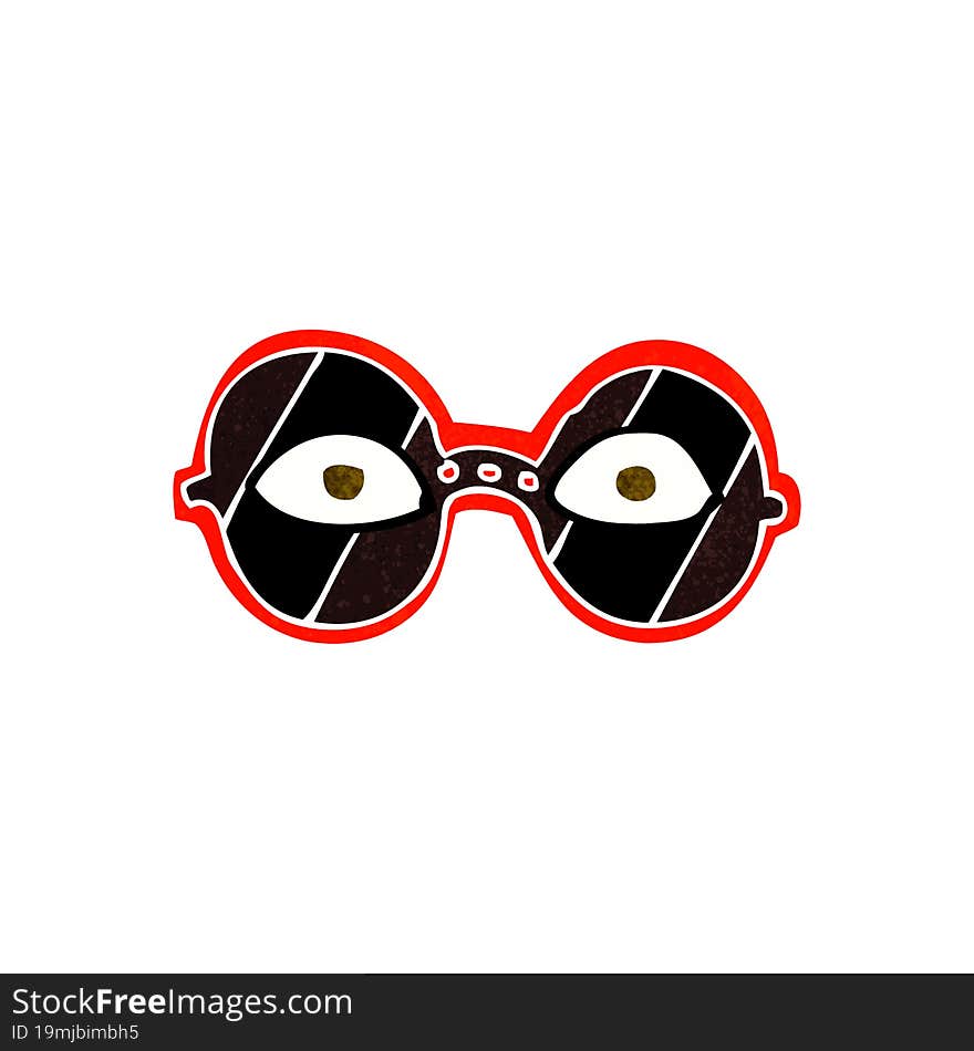 cartoon eyes in dark glasses