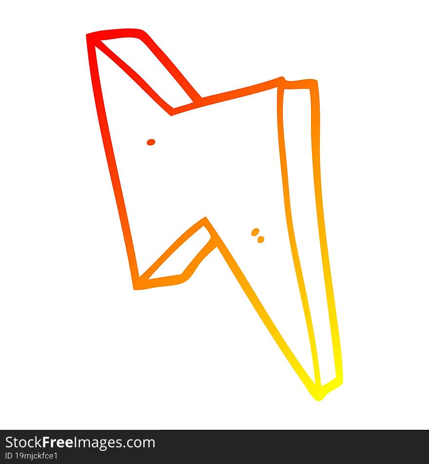 warm gradient line drawing cartoon lightning