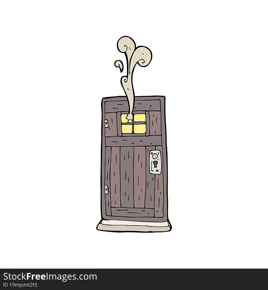 cartoon old wood door