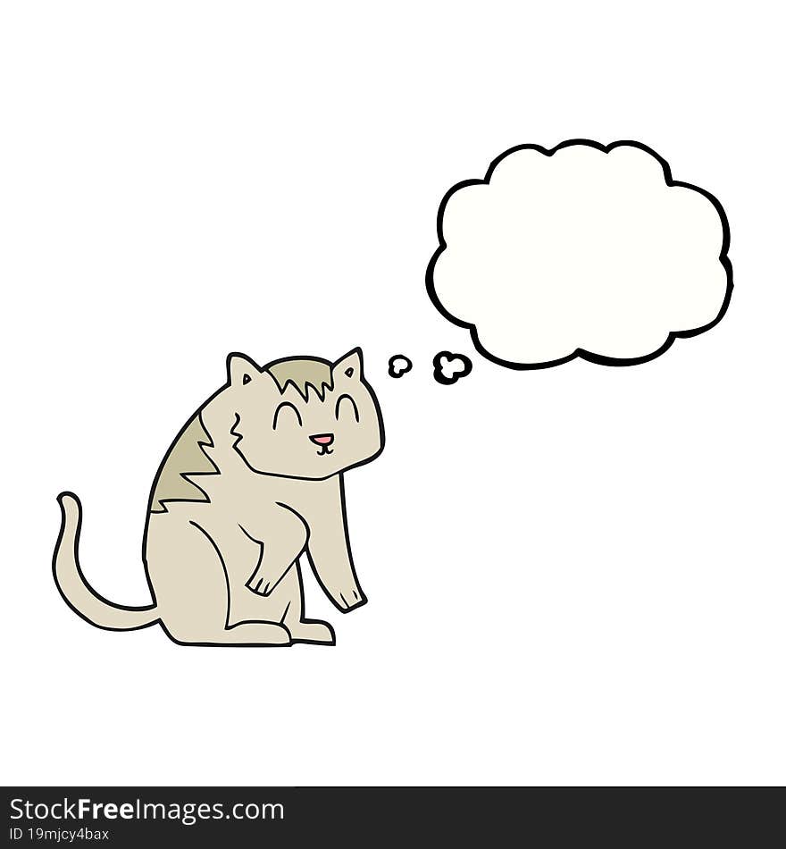 Thought Bubble Cartoon Cat