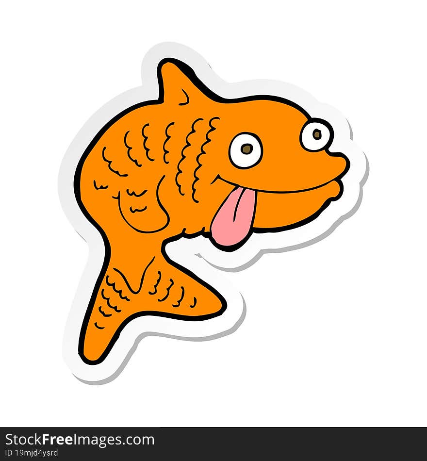 sticker of a cartoon fish