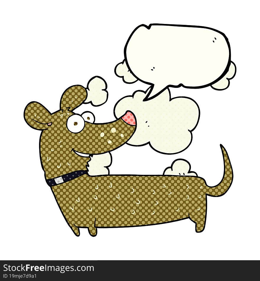 Comic Book Speech Bubble Cartoon Happy Dog