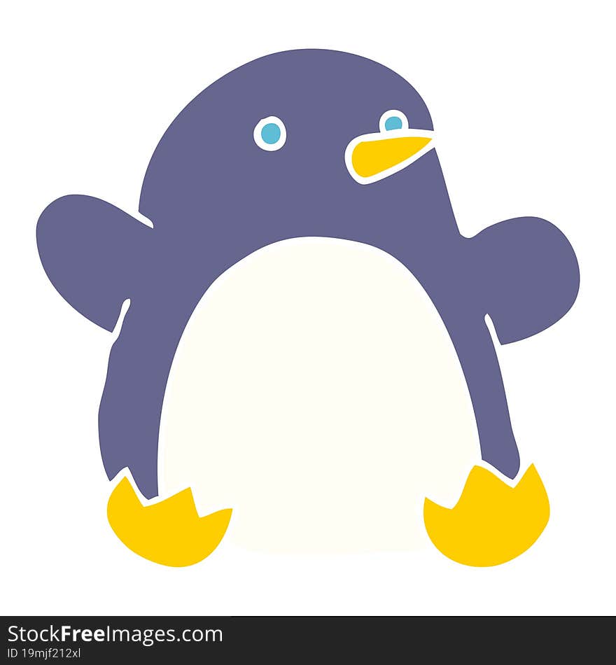 cartoon doodle christmas penguin