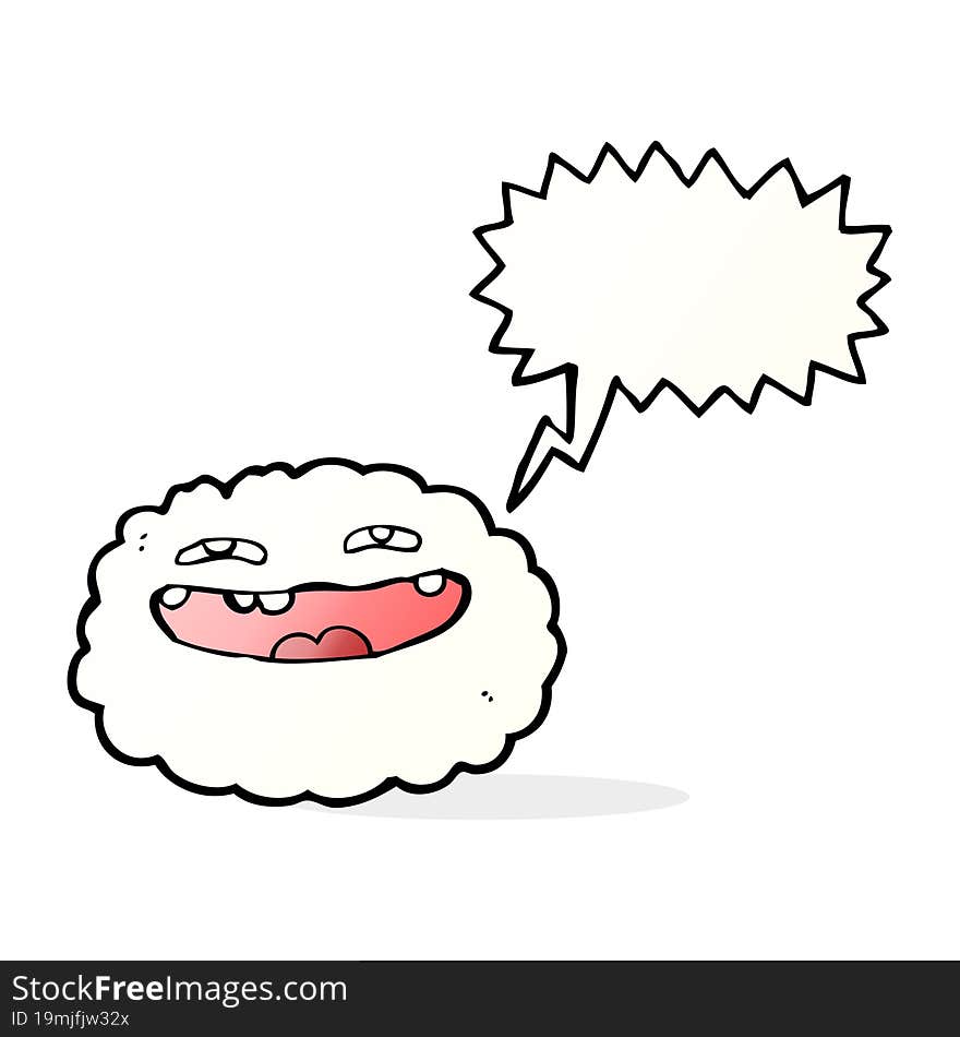 Happy Cartoon Cloud With Speech Bubble