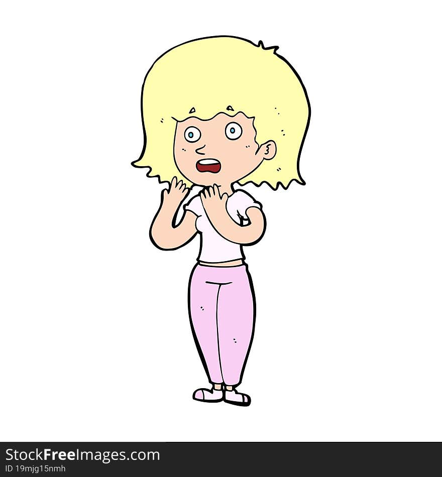 cartoon shocked woman