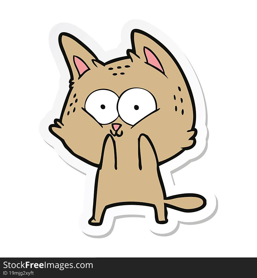 sticker of a cartoon cat