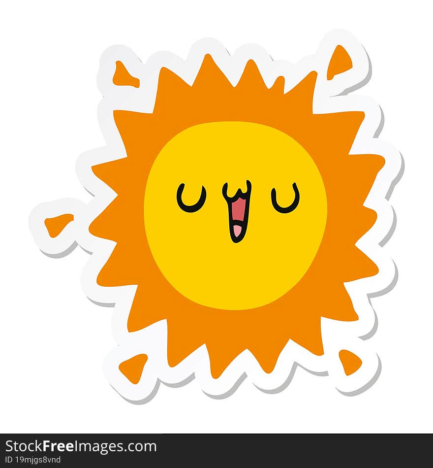 sticker of a cartoon sun