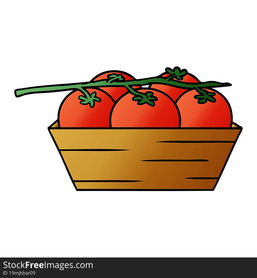 gradient cartoon doodle of a box of tomatoes