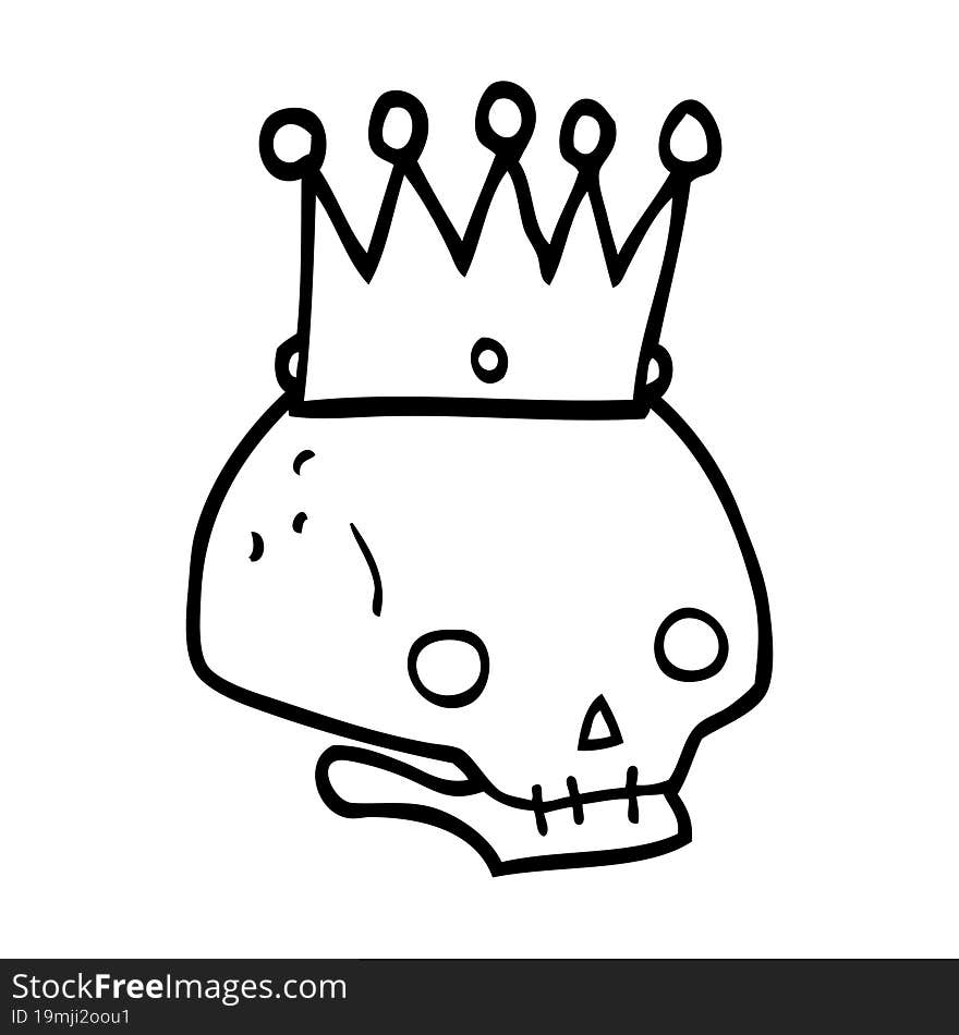 cartoon skull with crown