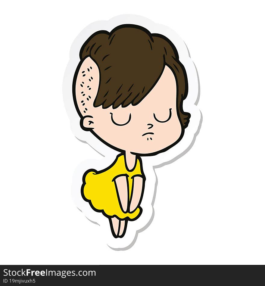 sticker of a cartoon woman