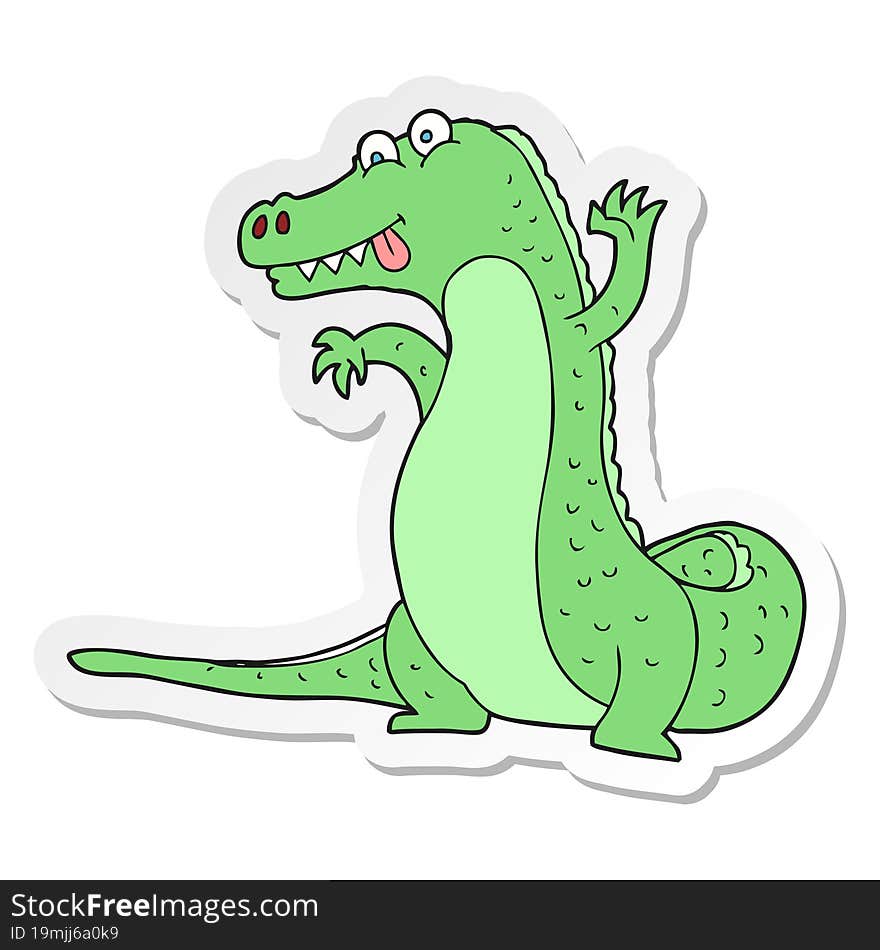 sticker of a cartoon crocodile