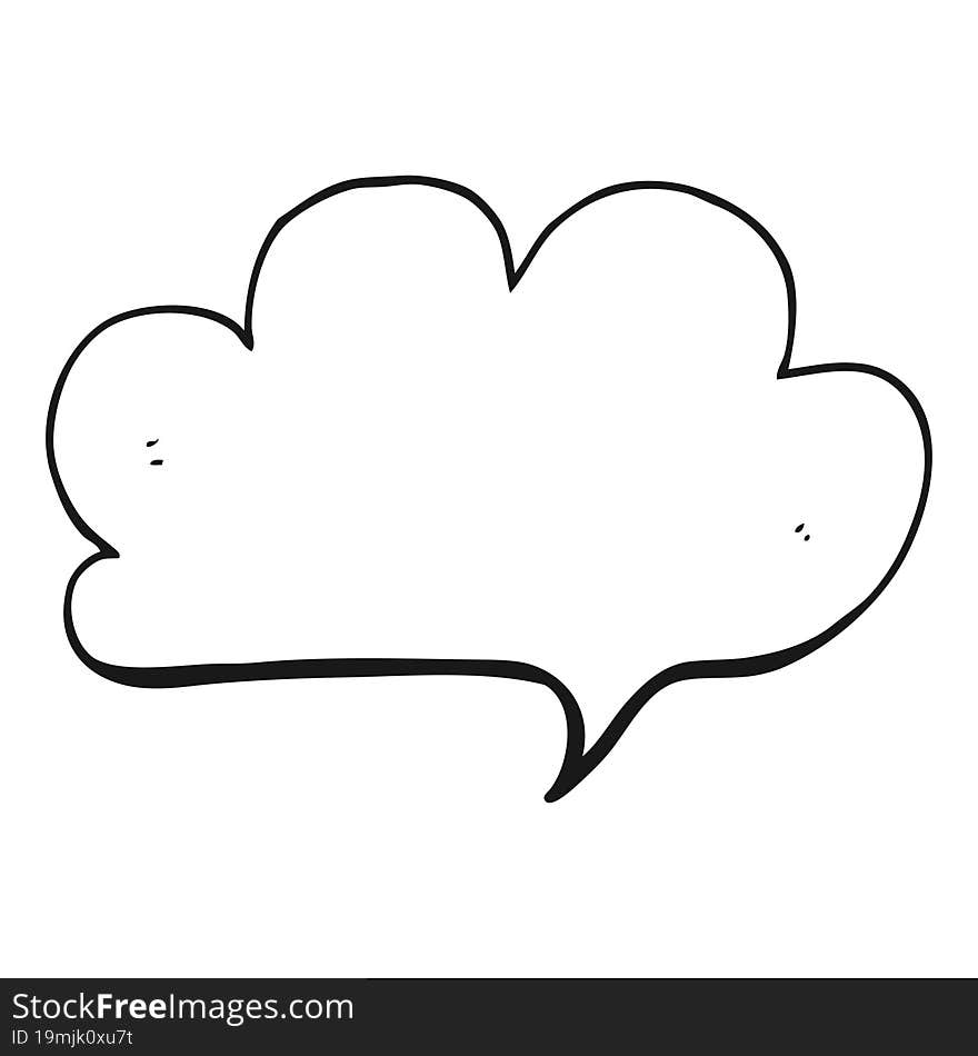 black and white cartoon cloud speech bubble