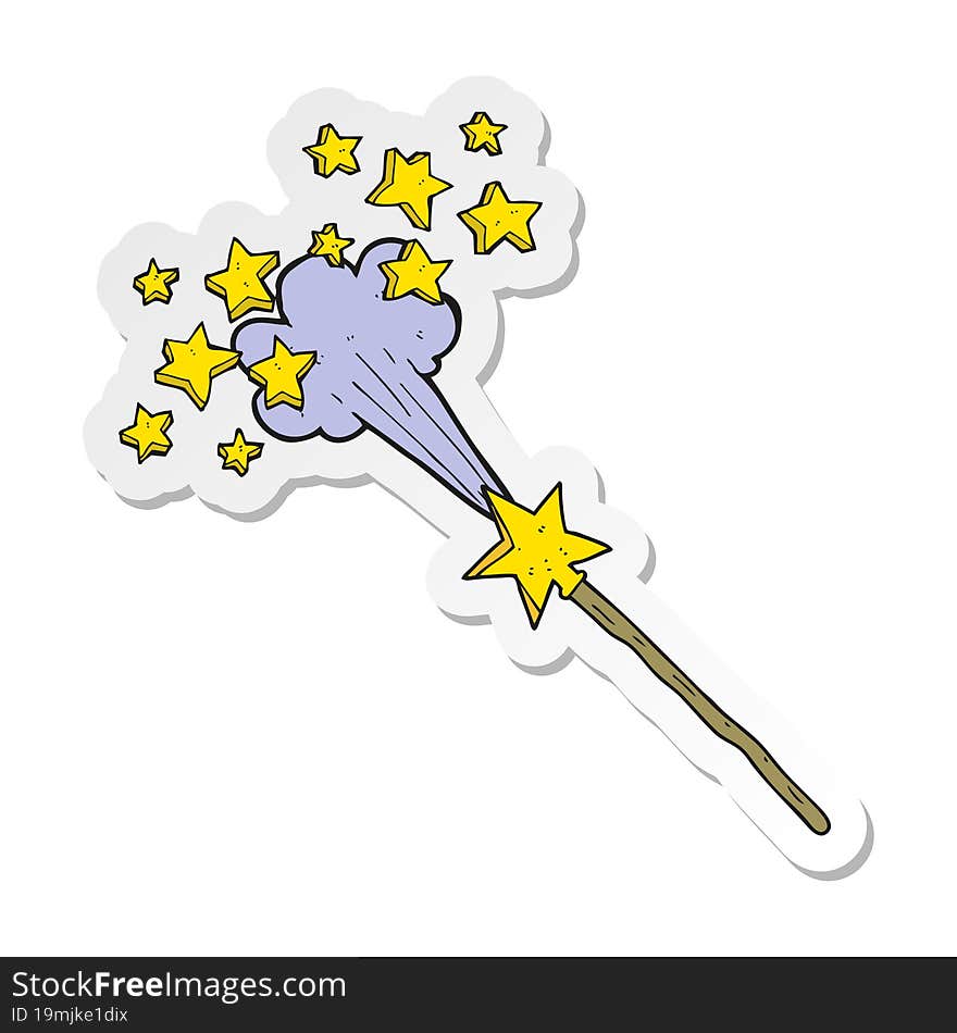 sticker of a cartoon magic wand