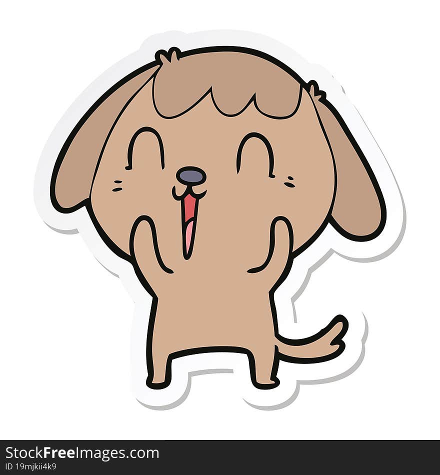 sticker of a cute cartoon dog