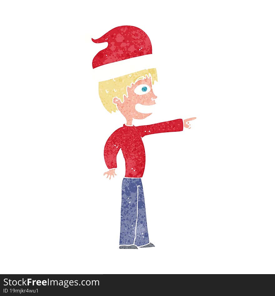 cartoon man ready for christmas