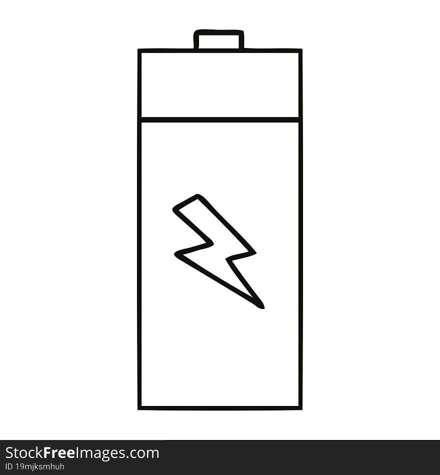 line drawing cartoon electrical battery