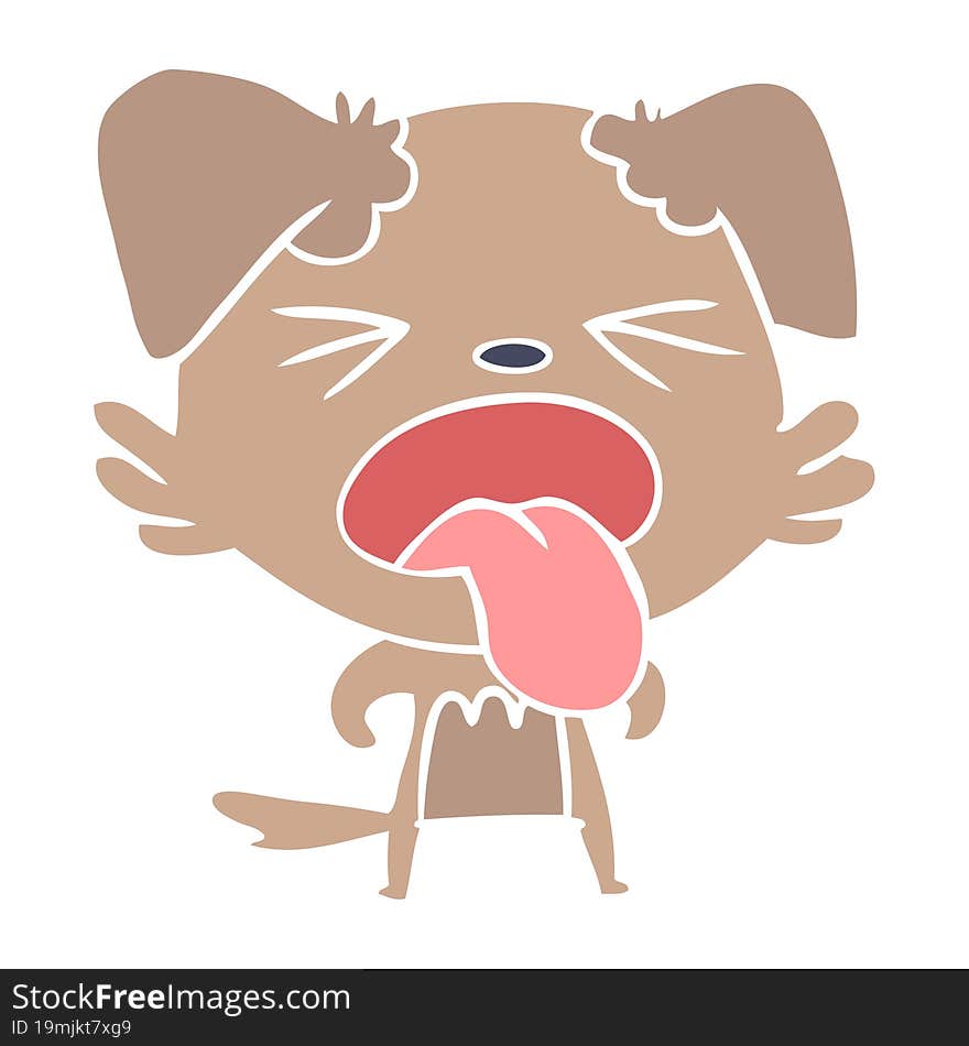 flat color style cartoon disgusted dog